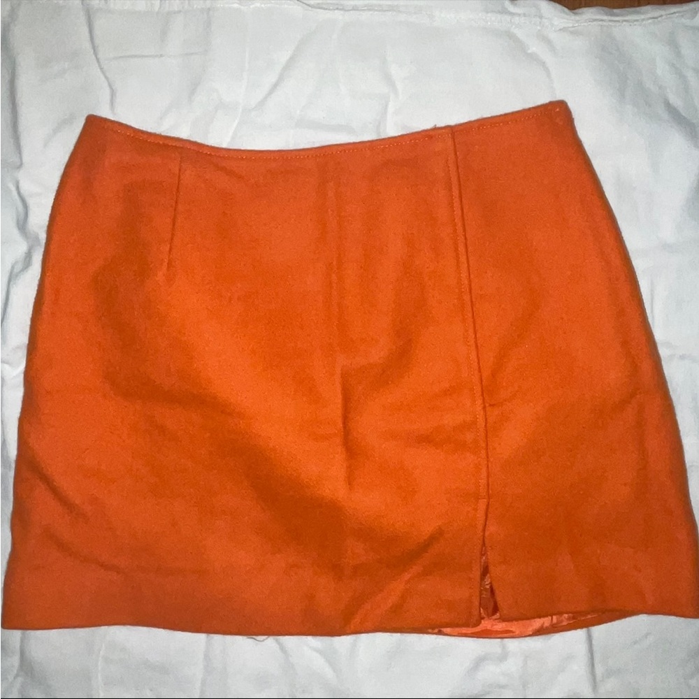 Orange Wool skirt from Express